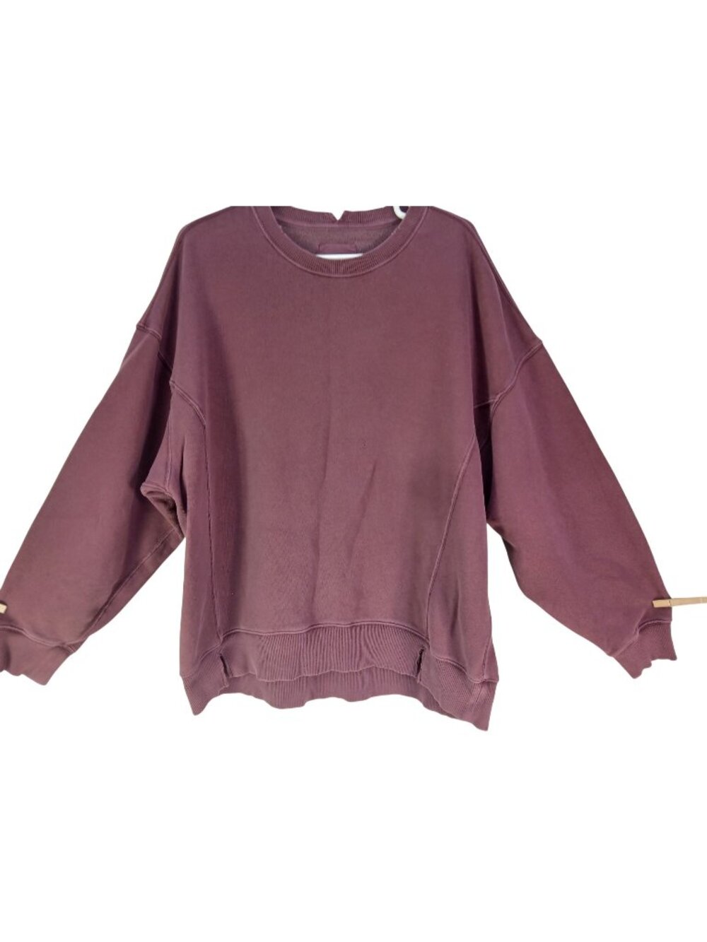 Aerie AEO Dusty Red Oversized Crewneck Sweatshirt Womens M Cotton Blend Casual C